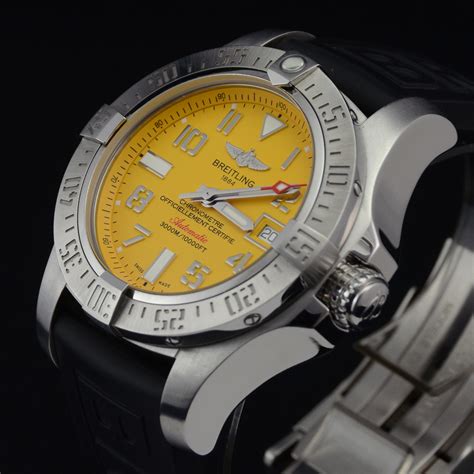 breitling avenger 2 seawolf yellow dial|breitling avenger seawolf bracelet.